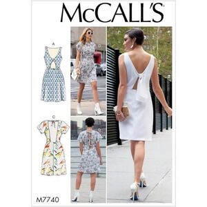 McCalls M7740 Misses Dresses Sewing Pattern With Back Tie Size 14-22